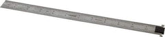 SPI - 12" Long, 1/100, 1/64, 1/50, 1/32" Graduation, Tool Steel Rule - 16R Graduation Style, 1" Wide, Silver, Satin Chrome Finish - Americas Industrial Supply