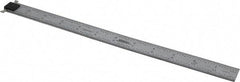 SPI - 12" Long, 1/64, 1/32" and 0.5, 1mm Graduation, Tool Steel Rule - English/Metric Graduation Style, 1" Wide, Silver, Satin Chrome Finish - Americas Industrial Supply