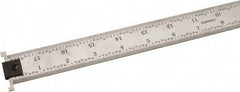 SPI - 18" Long, 1/64, 1/32, 1/16, 1/8" Graduation, Tool Steel Rule - 4R Graduation Style, 1-1/8" Wide, Silver, Satin Chrome Finish - Americas Industrial Supply