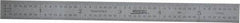 SPI - 6" Long, 1/64, 1/50, 1/32, 1/10" Graduation, Flexible Steel Rule - 3R Graduation Style, 1/2" Wide, Silver, Satin Chrome Finish - Americas Industrial Supply