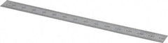 SPI - 6" Long, 1/64, 1/32" and 0.5, 1mm Graduation, Flexible Steel Rule - English/Metric Graduation Style, 1/2" Wide, Silver, Satin Chrome Finish - Americas Industrial Supply