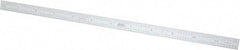 SPI - 12" Long, 1/64, 1/32, 1/16, 1/8" Graduation, Flexible Steel Rule - 4R Graduation Style, 1/2" Wide, Silver, Satin Chrome Finish - Americas Industrial Supply