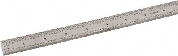 SPI - 18" Long, 1/64, 1/50, 1/32, 1/10" Graduation, Flexible Steel Rule - 3R Graduation Style, 3/4" Wide, Silver, Satin Chrome Finish - Americas Industrial Supply