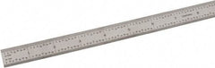 SPI - 18" Long, 1/64, 1/50, 1/32, 1/10" Graduation, Flexible Steel Rule - 3R Graduation Style, 3/4" Wide, Silver, Satin Chrome Finish - Americas Industrial Supply