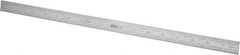 SPI - 18" Long, 1/100, 1/64, 1/32, 1/10" Graduation, Flexible Steel Rule - 5R Graduation Style, 3/4" Wide, Silver, Satin Chrome Finish - Americas Industrial Supply