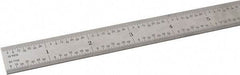 SPI - 24" Long, 1/64, 1/50, 1/32, 1/10" Graduation, Flexible Steel Rule - 3R Graduation Style, 3/4" Wide, Silver, Satin Chrome Finish - Americas Industrial Supply