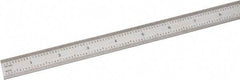 SPI - 24" Long, 1/100, 1/64, 1/50, 1/32" Graduation, Flexible Steel Rule - 16R Graduation Style, 3/4" Wide, Silver, Satin Chrome Finish - Americas Industrial Supply