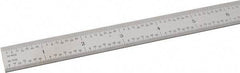 SPI - 24" Long, 1/64, 1/32" and 0.5, 1mm Graduation, Flexible Steel Rule - English/Metric Graduation Style, 3/4" Wide, Silver, Satin Chrome Finish - Americas Industrial Supply