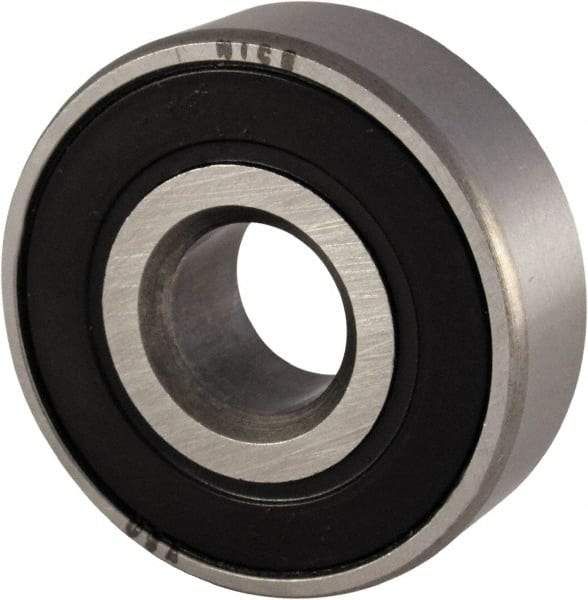 Nice - 5/8" Bore Diam, 1-3/8" OD, Double Seal Semi Ground Extra Light Radial Ball Bearing - 7/16" Wide, 1 Row, Round Bore, 850 Lb Static Capacity, 940 Lb Dynamic Capacity - Americas Industrial Supply