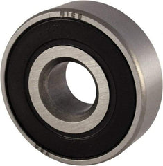 Nice - 7/16" Bore Diam, 1-3/8" OD, Double Seal Semi Ground Extra Light Radial Ball Bearing - 7/16" Wide, 1 Row, Round Bore, 850 Lb Static Capacity, 940 Lb Dynamic Capacity - Americas Industrial Supply