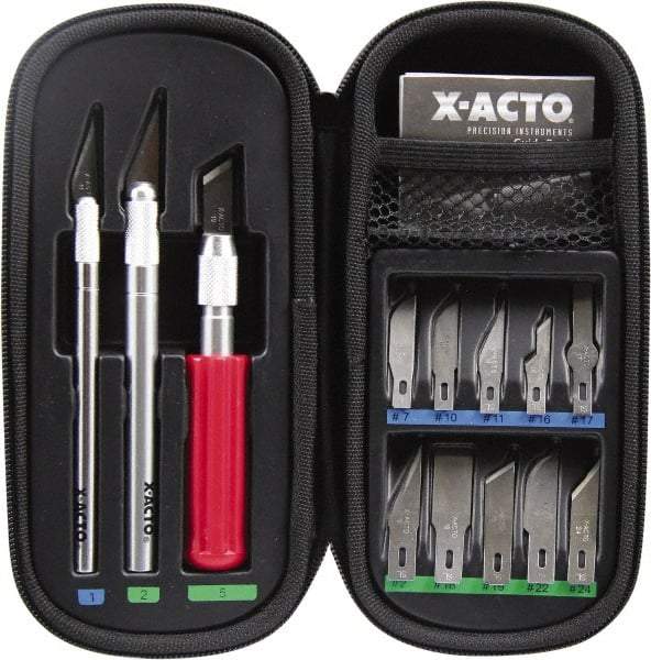 X-ACTO - Hobby Knife Set - 16 Pieces, Includes 3 Knives & 16 Blades - Americas Industrial Supply