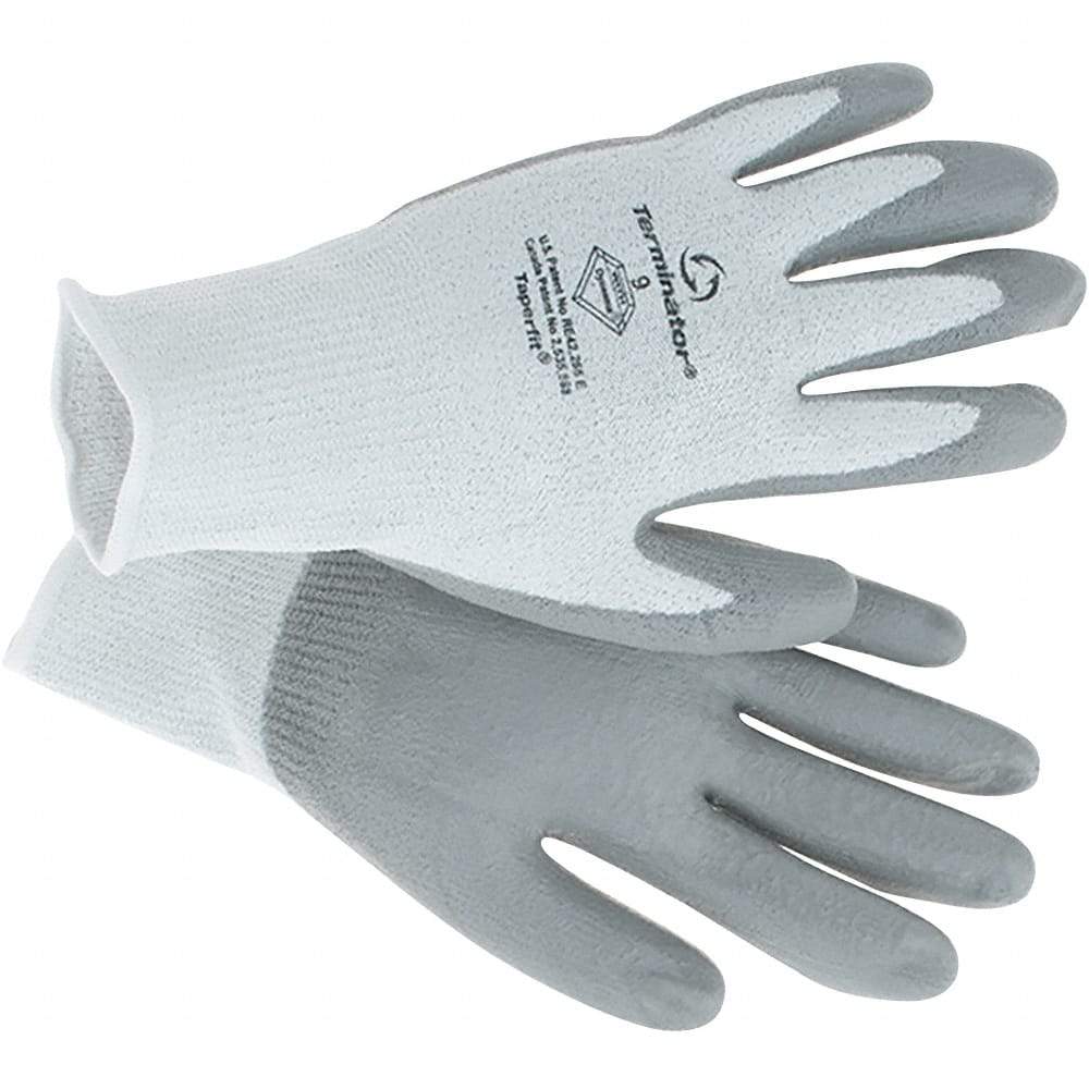 Value Collection - Size L, ANSI Cut Lvl 2, Cut Resistant Gloves - Palm Coated, White/Gray - Americas Industrial Supply