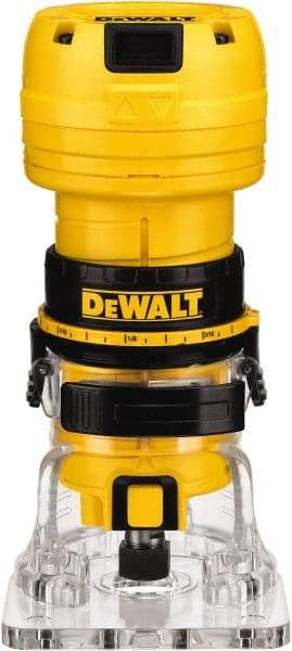 DeWALT - 31,000 RPM, 0.6 HP, 4.5 Amp, Laminate Trimmer Electric Router - 120 Volts, 1/4 Inch Collet - Americas Industrial Supply