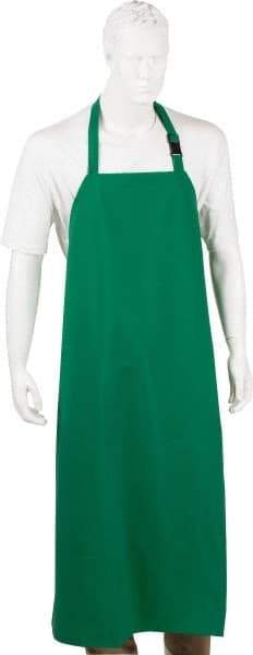 MCR Safety - 35 x 48" General Purpose Bib Apron - PVC & Polyester, 23 oz Material, Green, Flame Resistant - Americas Industrial Supply