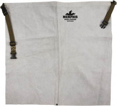 MCR Safety - 24 x 24" Flame Resistant/Retardant & Welding Waist Apron - Leather, 19 oz Material, Gray - Americas Industrial Supply
