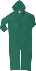 MCR Safety - Size 4XL, Green, Rain, Limited Flammability Coverall - 56" Chest, Snap Ankle, Take Up Snaps Wrist - Americas Industrial Supply