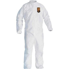 KleenGuard - Size 3XL Film Laminate General Purpose Coveralls - White, Zipper Closure, Elastic Cuffs, Elastic Ankles, Serged Seams - Americas Industrial Supply