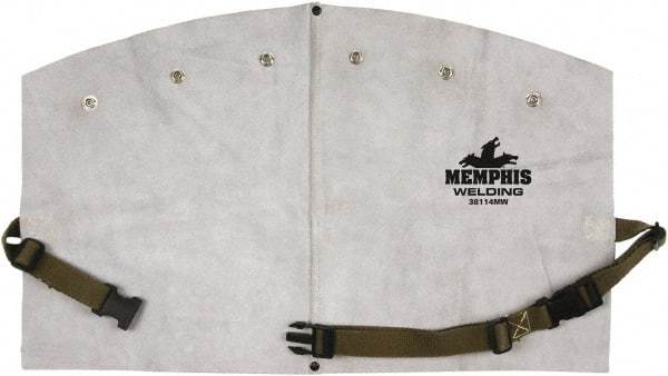 MCR Safety - 8 x 14" Flame Resistant/Retardant & Welding Bib Apron - Leather, 11 oz Material, Gray, 0 Pockets, Flame Resistant - Americas Industrial Supply