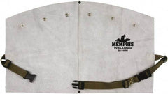 MCR Safety - 8 x 14" Flame Resistant/Retardant & Welding Bib Apron - Leather, 11 oz Material, Gray, 0 Pockets, Flame Resistant - Americas Industrial Supply