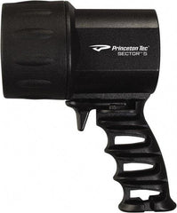 Princeton Tec - White LED Bulb, 550 Lumens, Spotlight/Lantern Flashlight - Black Plastic Body, 4 C Alkaline Batteries Included - Americas Industrial Supply