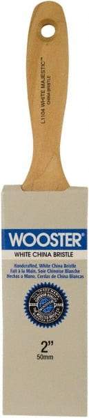 Wooster Brush - 2" Flat Hog Varnish Brush - 3-3/16" Bristle Length, 6-1/2" Maple Beavertail Handle - Americas Industrial Supply