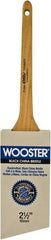 Wooster Brush - 2-1/2" Angled Hog Sash Brush - 2-11/16" Bristle Length, 7-7/8" Maple Rattail Handle - Americas Industrial Supply