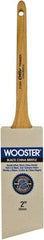 Wooster Brush - 2" Angled Hog Sash Brush - 2-7/16" Bristle Length, 7-7/8" Maple Rattail Handle - Americas Industrial Supply