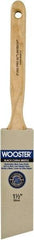 Wooster Brush - 1-1/2" Angled Hog Sash Brush - 2-7/16" Bristle Length, 8" Maple Fluted Handle - Americas Industrial Supply