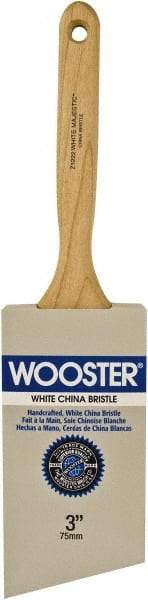 Wooster Brush - 3" Angled Hog Sash Brush - 3-7/16" Bristle Length, 8" Maple Fluted Handle - Americas Industrial Supply