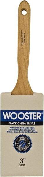 Wooster Brush - 3" Flat Hog Sash Brush - 3-7/16" Bristle Length, 6-1/8" Maple Fluted Handle - Americas Industrial Supply