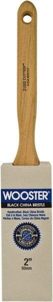 Wooster Brush - 2" Flat Hog Sash Brush - 2-15/16" Bristle Length, 6-1/8" Maple Fluted Handle - Americas Industrial Supply