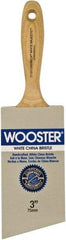 Wooster Brush - 3" Angled Hog Varnish Brush - 2-15/16" Bristle Length, 5-1/8" Maple Beavertail Handle - Americas Industrial Supply