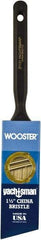 Wooster Brush - 1-1/2" Angled Hog Sash Brush - 2-3/16" Bristle Length, 6-1/4" Plastic Fluted Handle - Americas Industrial Supply