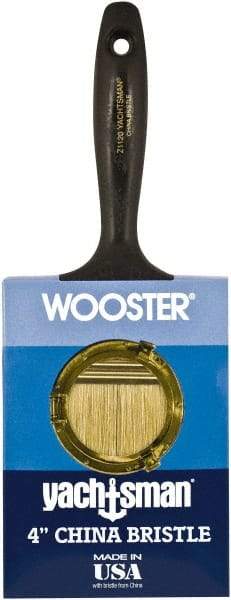 Wooster Brush - 4" Flat Hog Wall Brush - 3-3/16" Bristle Length, 6-1/4" Plastic Beavertail Handle - Americas Industrial Supply