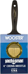 Wooster Brush - 4" Flat Hog Wall Brush - 3-3/16" Bristle Length, 6-1/4" Plastic Beavertail Handle - Americas Industrial Supply