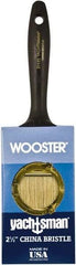 Wooster Brush - 2-1/2" Flat Hog Varnish Brush - 2-11/16" Bristle Length, 6-1/4" Plastic Beavertail Handle - Americas Industrial Supply