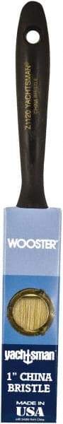 Wooster Brush - 1" Flat Hog Varnish Brush - 2-3/16" Bristle Length, 6-1/2" Plastic Beavertail Handle - Americas Industrial Supply