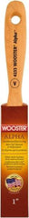 Wooster Brush - 1" Flat Synthetic Varnish Brush - 2-3/16" Bristle Length, 6-1/2" Maple Beavertail Handle - Americas Industrial Supply