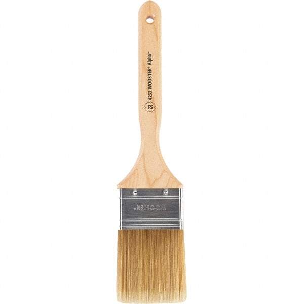 Wooster Brush - 2-1/2" Flat Synthetic Sash Brush - 2-15/16" Bristle Length, 7-7/8" Maple Fluted Handle - Americas Industrial Supply