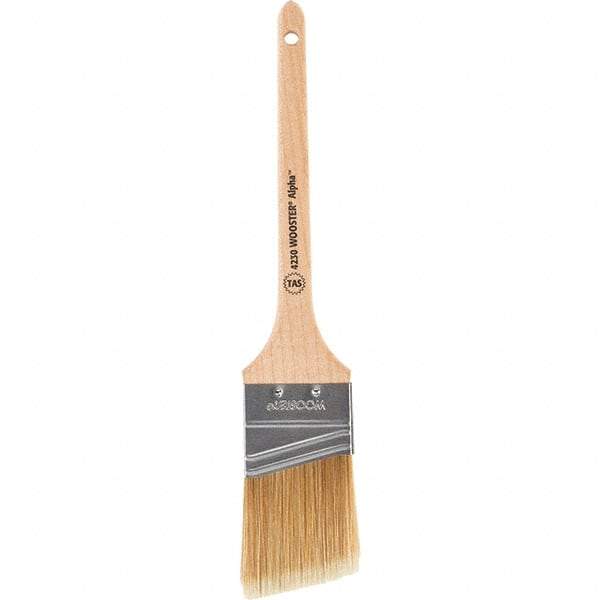 Wooster Brush - 2" Angled Synthetic Sash Brush - 2-7/16" Bristle Length, 8" Maple Rattail Handle - Americas Industrial Supply