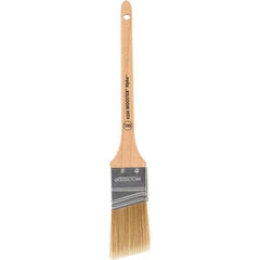 Wooster Brush - 1-1/2" Angled Synthetic Sash Brush - 2-3/16" Bristle Length, 8" Maple Rattail Handle - Americas Industrial Supply