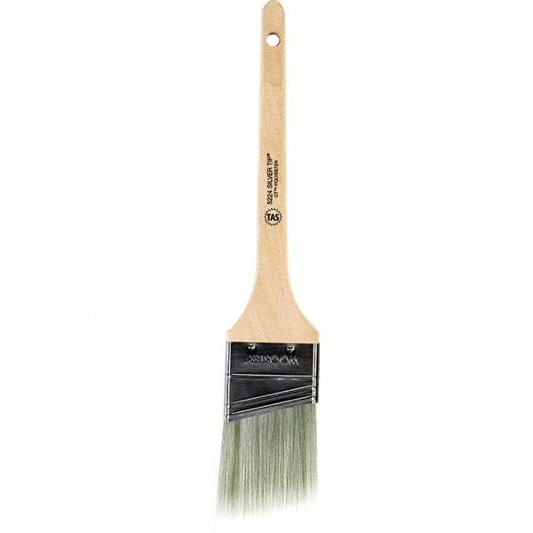 Wooster Brush - 2" Angled Synthetic Sash Brush - 2-7/16" Bristle Length, 7-1/4" Wood Rattail Handle - Americas Industrial Supply