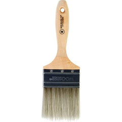 Wooster Brush - 3" Flat Synthetic Wall Brush - 3-3/16" Bristle Length, 5-11/16" Wood Beavertail Handle - Americas Industrial Supply