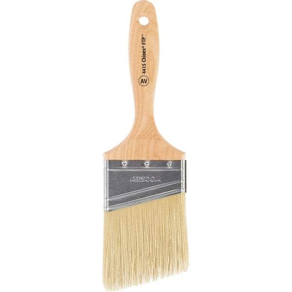 Wooster Brush - 3" Angled Synthetic Varnish Brush - 3-3/16" Bristle Length, 5-7/8" Maple Beavertail Handle - Americas Industrial Supply