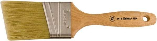 Wooster Brush - 2-1/2" Angled Synthetic Varnish Brush - 2-15/16" Bristle Length, 5-7/8" Maple Beavertail Handle - Americas Industrial Supply