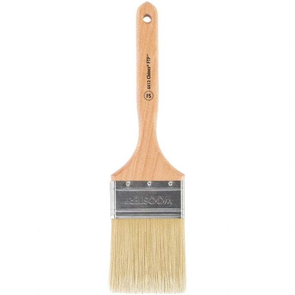 Wooster Brush - 3" Flat Synthetic Sash Brush - 3-3/16" Bristle Length, 7-7/8" Maple Fluted Handle - Americas Industrial Supply