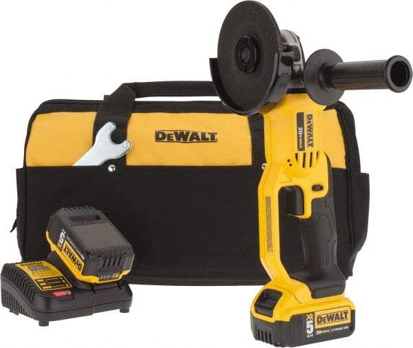 DeWALT - 4-1/2" Wheel Diam, 7,000 RPM, Cordless Angle & Disc Grinder - 5/8" Spindle - Americas Industrial Supply