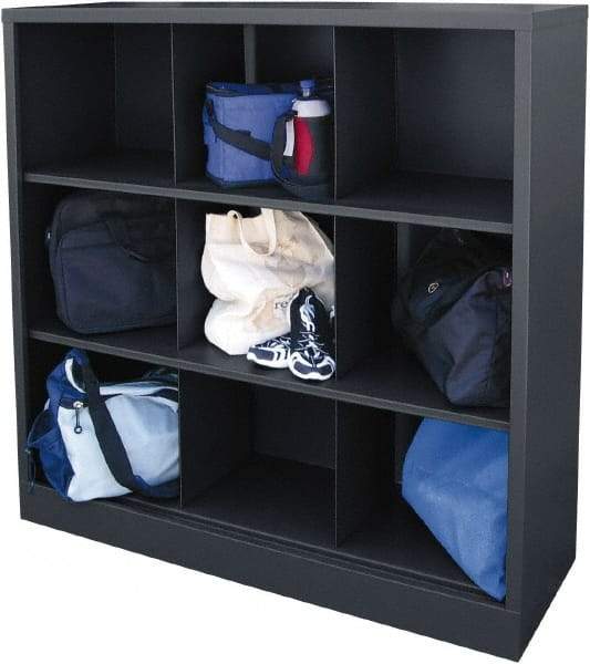 Sandusky Lee - 3 Shelf, Closed Shelving Cubby Cabinet - 46 Inch Wide x 18 Inch Deep x 52 Inch High, Charcoal - Americas Industrial Supply