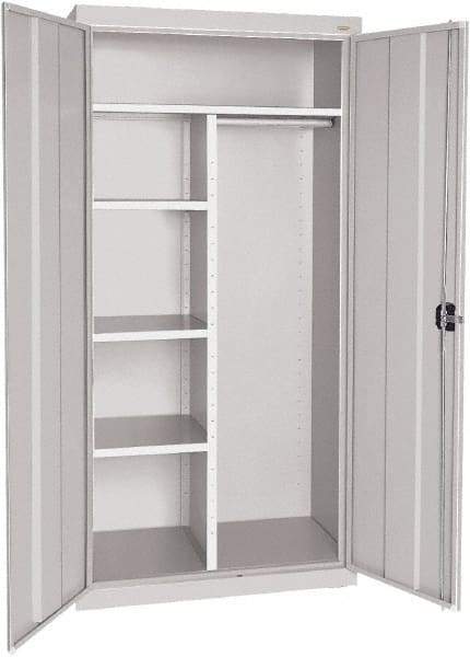 Sandusky Lee - 5 Shelf Combination Storage Cabinet - Steel, 46" Wide x 24" Deep x 72" High, Dove Gray - Americas Industrial Supply