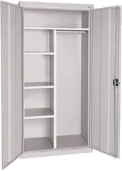 Sandusky Lee - 5 Shelf Combination Storage Cabinet - Steel, 46" Wide x 24" Deep x 72" High, Dove Gray - Americas Industrial Supply